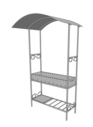 Мангал с крышей Садовый 100
