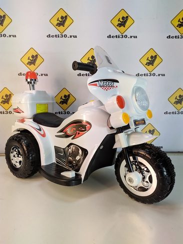 Детский мотоцикл электрический на аккумуляторе белый