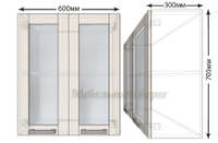 Кухонный навесной шкаф со стеклом Лофт ШВС60