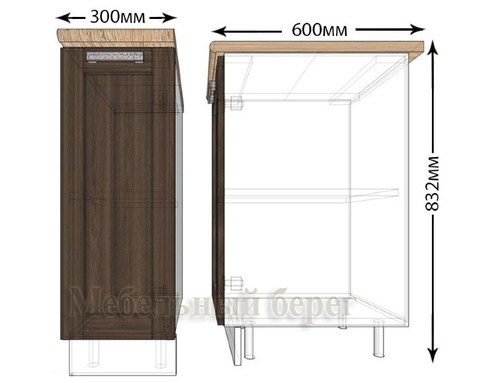 Кухонный шкаф напольный Лофт ШН30