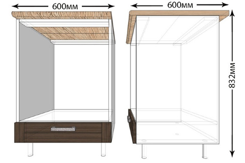 Кухонный шкаф под встраиваемую духовку Лофт ШНД60