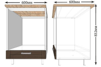 Кухонный шкаф под встраиваемую духовку Лофт ШНД60