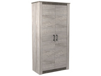 Распашной шкаф Денвер Риббек серый / Камень темный, Без дополнительных полок, Высота 2194 мм
