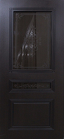 Дверь межкомнатная Империя дверей Прима Венге темный остекленное