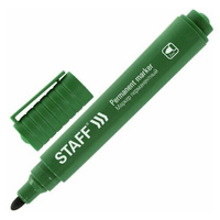 STAFF Маркер перманентный Basic budget PM-125, 12 шт, зелeный, 12 шт.