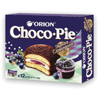 Печенье ORION Choco Pie Black Currant темный шоколад с черной смородиной 360 г 12 штук х 30 г О0000013002
