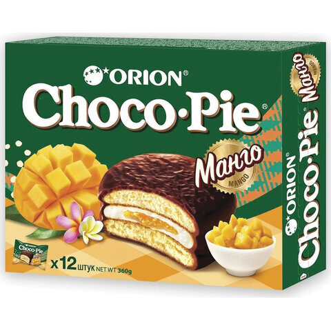 Печенье ORION Choco Pie Mango манго 360 г 12 штук х 30 г О0000013010