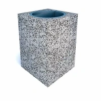 Урна бетонная уличная Квадро макси (Бетон с фактурой из камня, В комплекте, Мрамор шахматка) HozOtdel