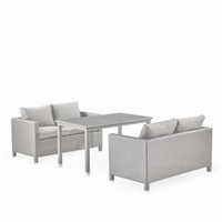 Обеденный комплект плетеной мебели с диванами T256C/S59C-W85 Latte AFINA GARDEN
