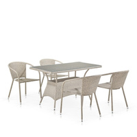Комплект плетеной мебели T198D/Y137C-W85 Latte (4+1) AFINA GARDEN