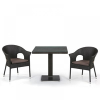 Кофейный комплект плетеной мебели T605SWT/Y79A-W53 Brown (2+1) AFINA GARDEN