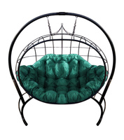 Кресло подвесное Улей (Зеленая подушка, черный каркас) HozOtdel