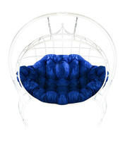 Кресло подвесное Улей (Синяя подушка, белый каркас) HozOtdel