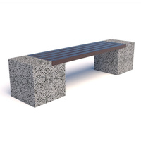 Скамейка бетонная без спинки Евро-2 (Мрамор шахматка) HozOtdel