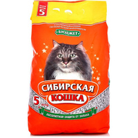 Наполнитель Сибирская Кошка Бюджет впитывающий бентонит без запаха 2,5кг 5 л
