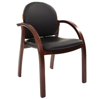 Конференц-кресло "Chairman 659", WD, экокожа черная матовая/тем.орех