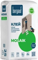 Клей белый для мозаики и прозрачной плитки Mosaik 25 кг Bergauf 1 уп 56 шт