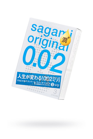 Презервативы Sagami original 0.02 extra lub полиуретан 19 см 3 шт