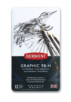 Набор чернографитовых карандашей Graphic Soft 12 шт. 9B-H в металлической упаковке