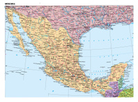 Административная карта Мексики 70*40 см