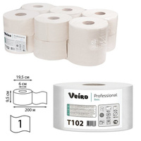 Бумага туалетная 200 м, VEIRO Professional (Система T2), КОМПЛЕКТ 12 шт, Basic, T102
