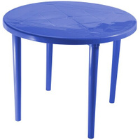 Стол обеденный садовый Стандарт Пластик круглый, ДхШ: 90х90 см, синий