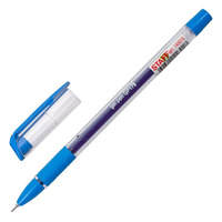 Ручка гелевая с грипом STAFF "College" GP-179, СИНЯЯ, корпус прозрачный, игольчатый узел 0,6 мм, линия письма