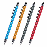 Ручка-стилус SONNEN для смартфонов/планшетов, СИНЯЯ, корпус ассорти, серебристые детали, линия письма 1 мм, 14